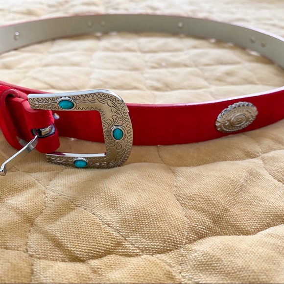 BKE Accessories - BKE red faux suede belt